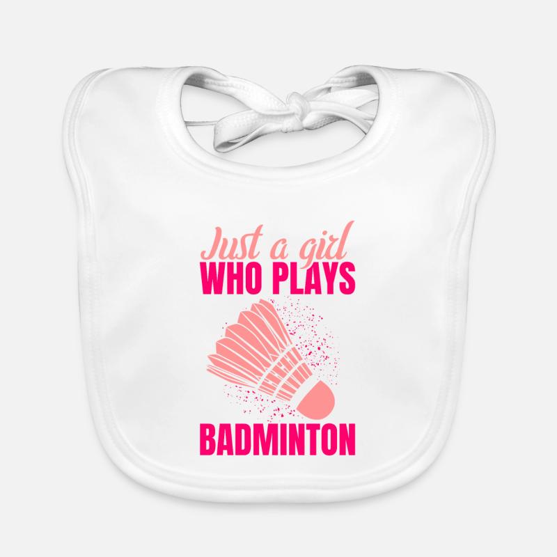 Nur ein Mädchen das Badminton spielt Baby Bio-Lätzchen
