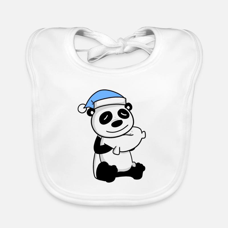 Panda - Bavoir bio Bébé - blanc