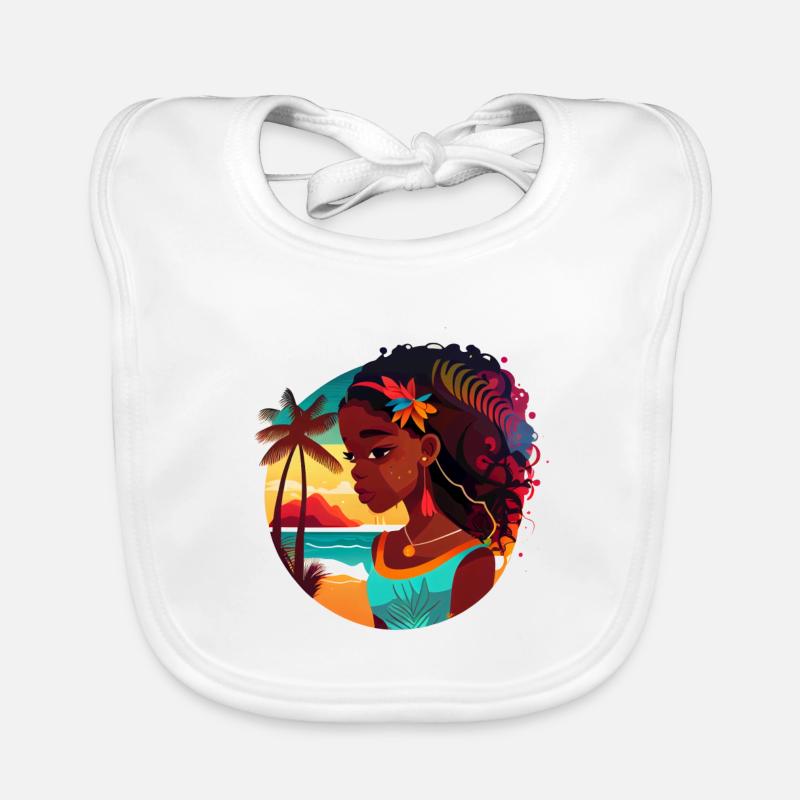Beauté tropicale avec coucher de soleil Bavoir bio Bébé