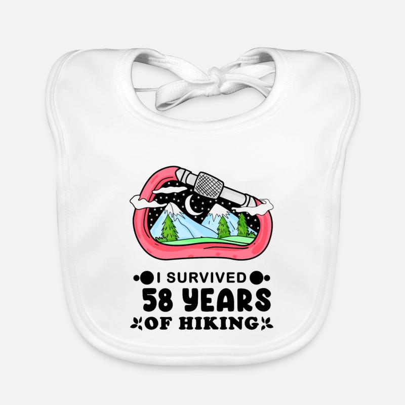 Mountain Wanderer 58th Birthday 58 years old Gift Organic Baby Bibs