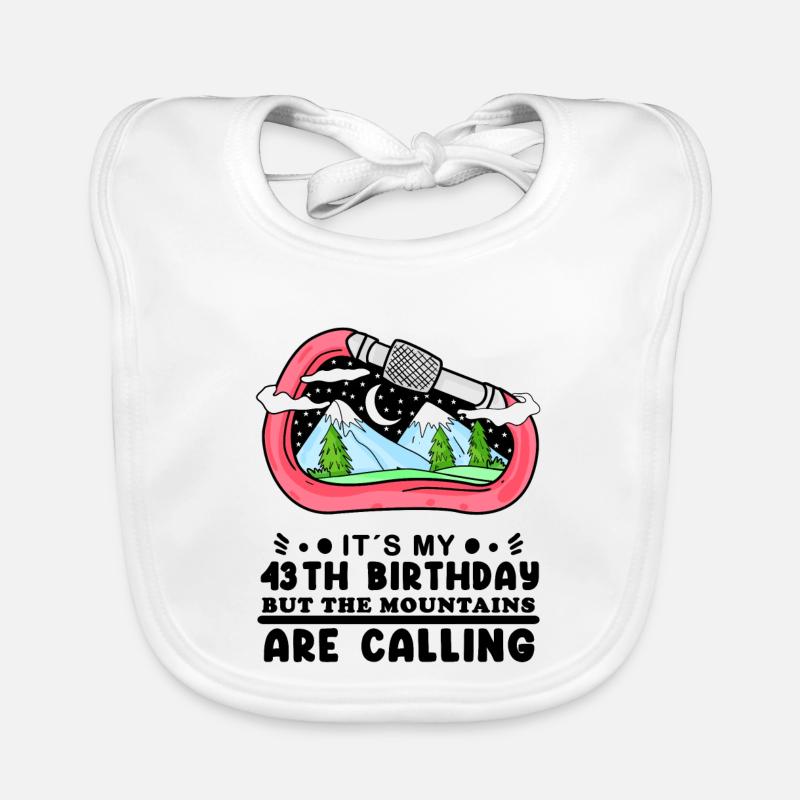 43rd birthday mountains Organic Baby Bibs