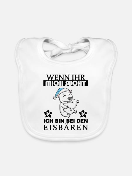 Eisbär Polarbär Bär - Baby Bio-Lätzchen - Weiß