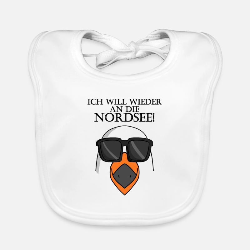 Nordsee Plattdeutsch Spruch Moin Möwe Baby Bio-Lätzchen