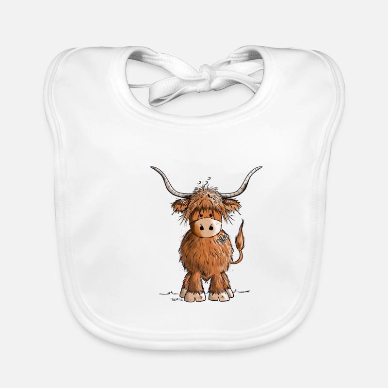 Just Really Like Cows Scottish Highland Cattle Organic Baby Bibs