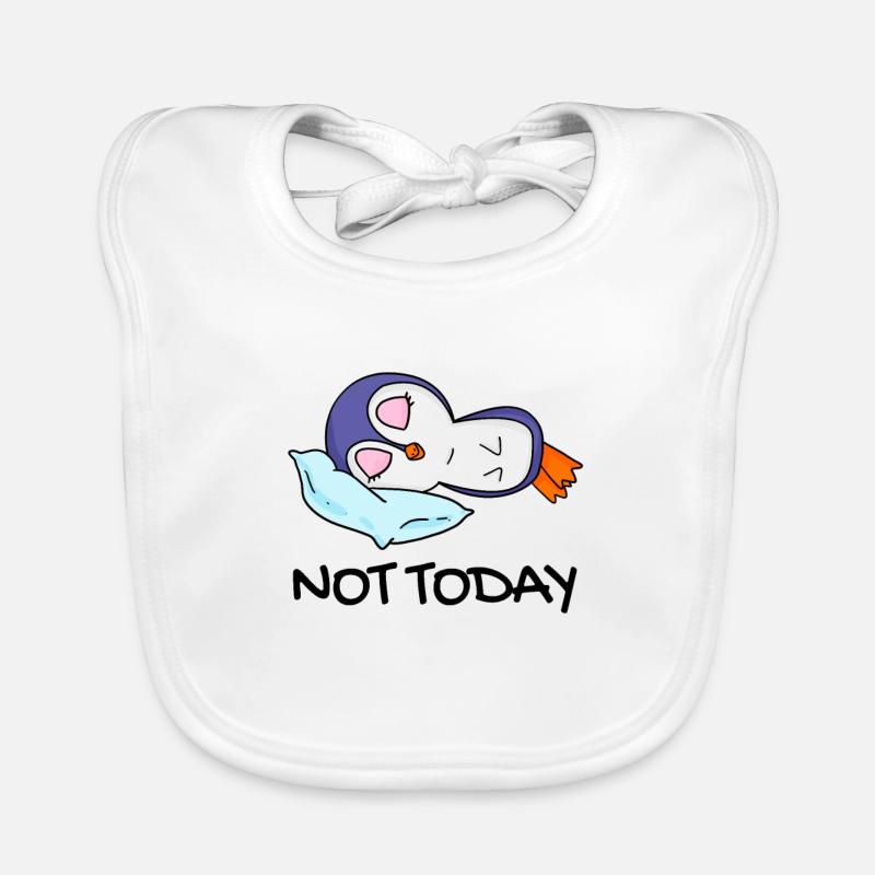 Not Today Penguin Lazy Gift Sleep Sleep Organic Baby Bibs