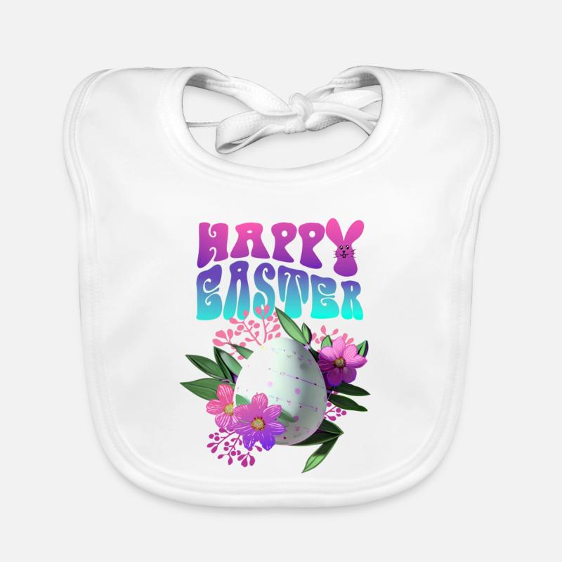 Joyeux Easter Easter Egg Floral Bavoir bio Bébé