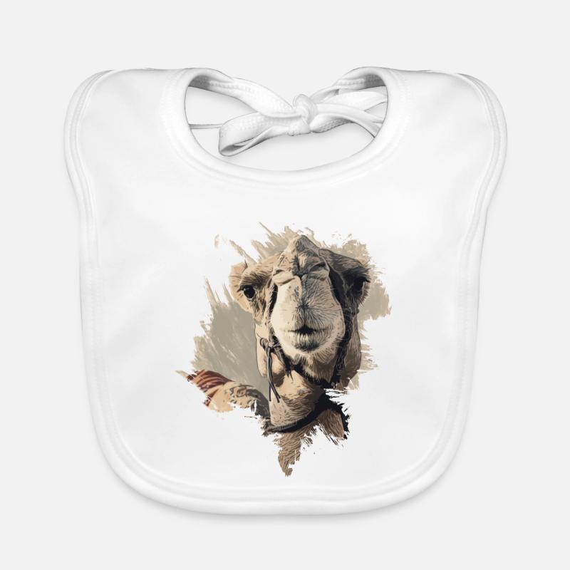 Chameau - Bavoir bio Bébé - blanc