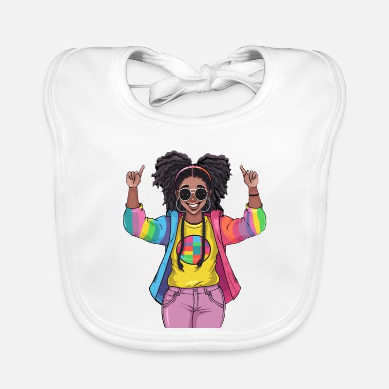 Colorful Rainbow Friendship Design Organic Baby Bibs