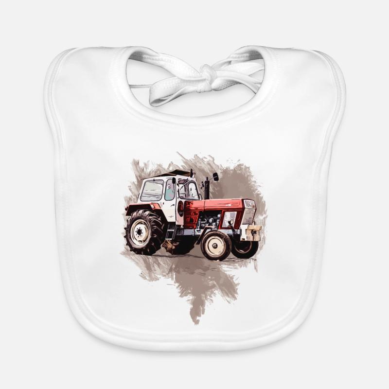 Fortschritt Traktor ZT 304 - Baby Bio-Lätzchen - Weiß