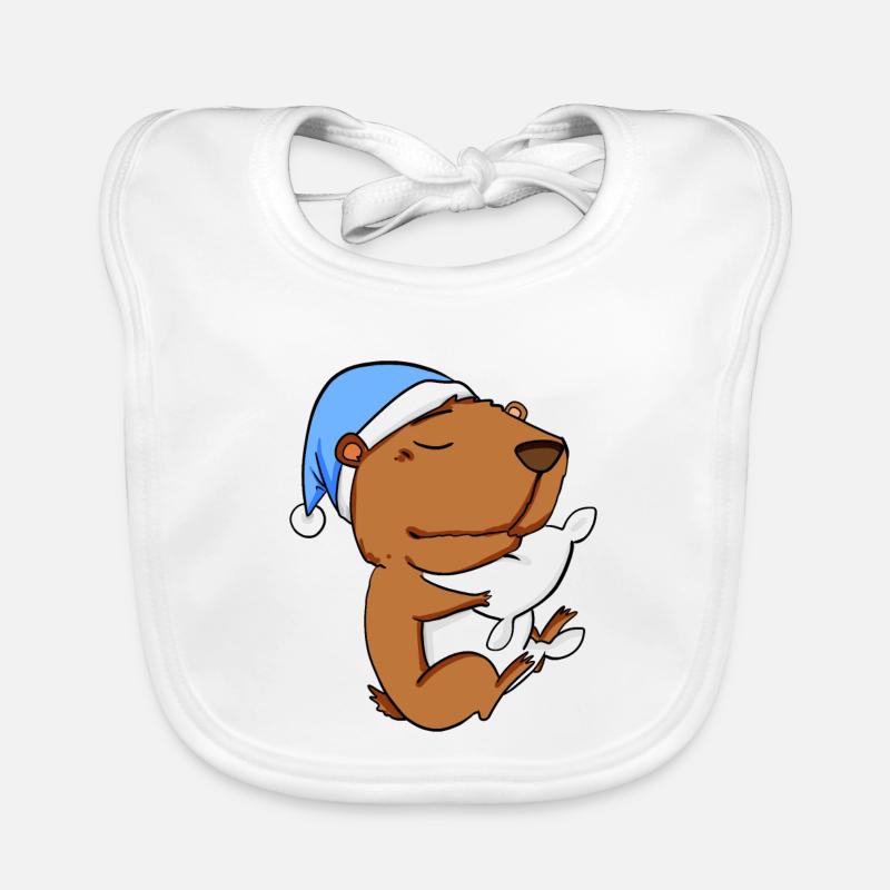 Capybara Wasserschwein - Baby Bio-Lätzchen - Weiß