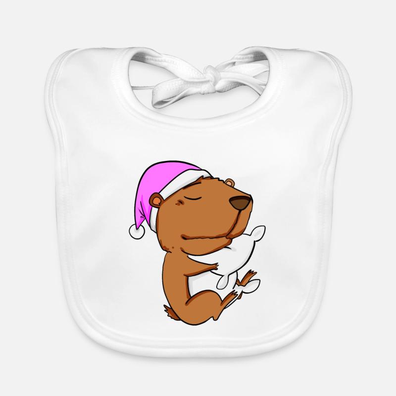 Capybara Wasserschwein - Baby Bio-Lätzchen - Weiß