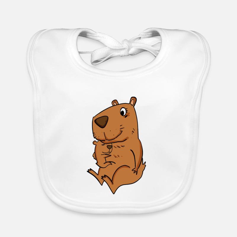 Famille - Capybara avec bébé Capybara Bavoir bio Bébé