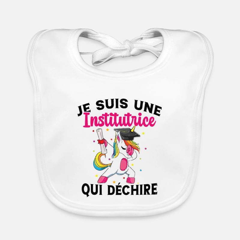 Femme Institutrice Qui Déchire Idée Enseignant Bavoir bio Bébé