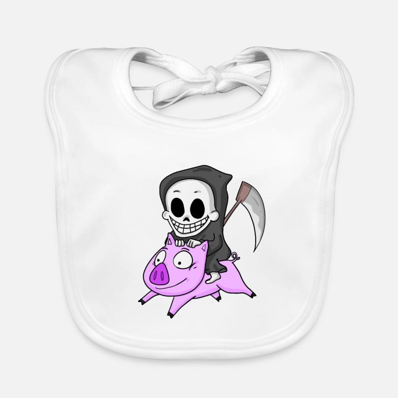 Grim Reaper Pig Organic Baby Bibs