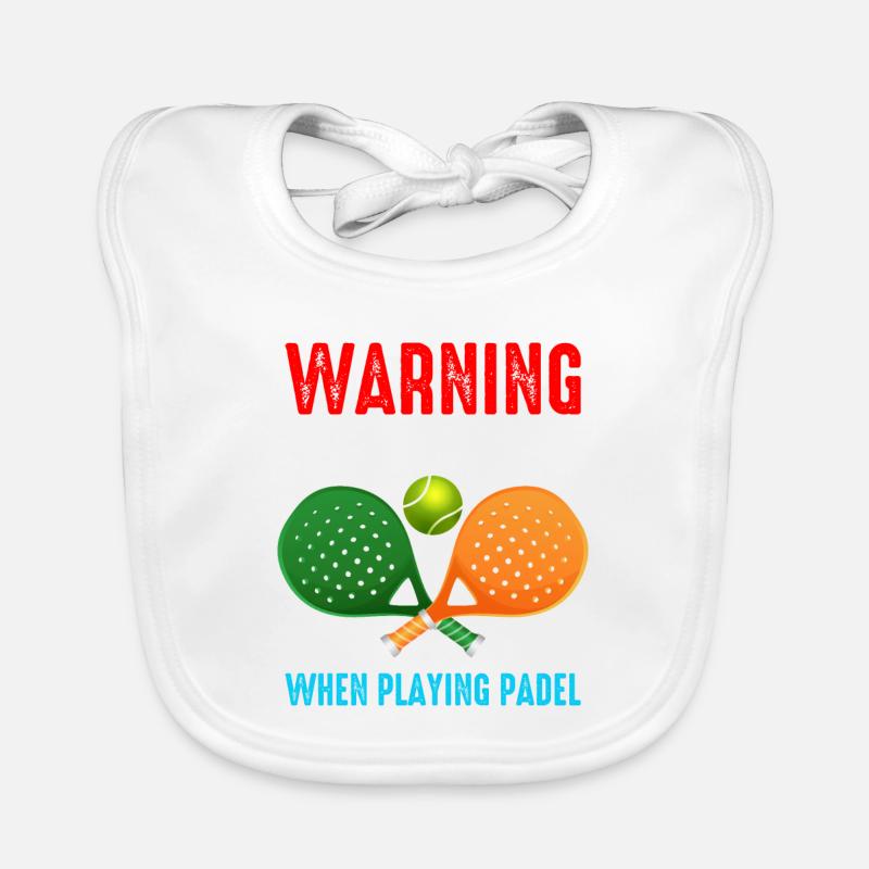 Warning I Cant Keep Calm When Playing Padel Organic Baby Bibs