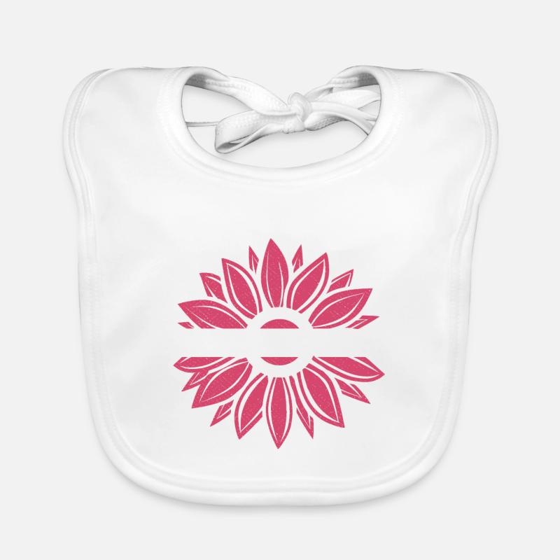 Multiple Myeloma Awareness Burgundy Sunflowe - Organic Baby Bibs - white