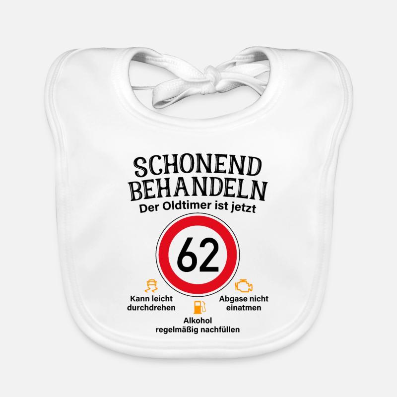 62. Geburtstag Schonend Behandeln Oldtimer Ist 62 Baby Bio-Lätzchen