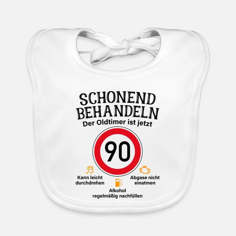 90. Geburtstag Schonend Behandeln Oldtimer Ist 90 Baby Bio-Lätzchen