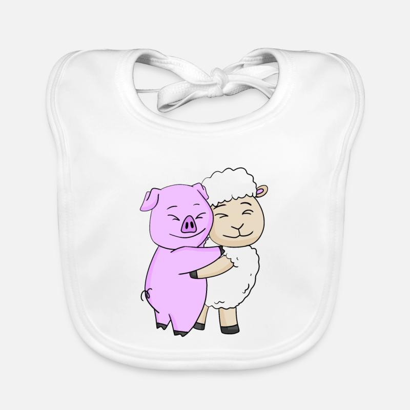 Câlins de cochons et de moutons - câlins Bavoir bio Bébé