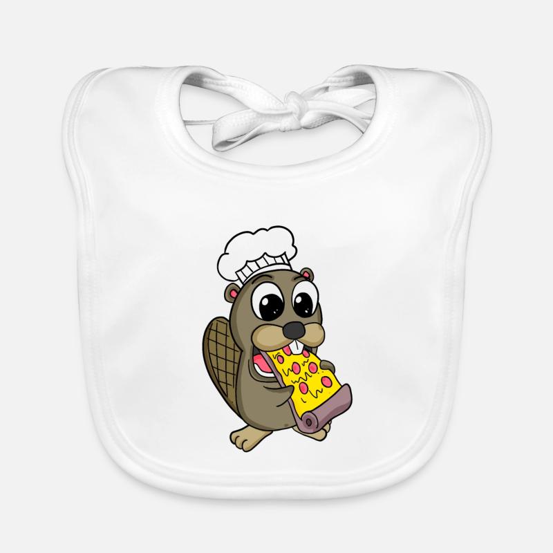 Gourmet Beaver Pizza Organic Baby Bibs
