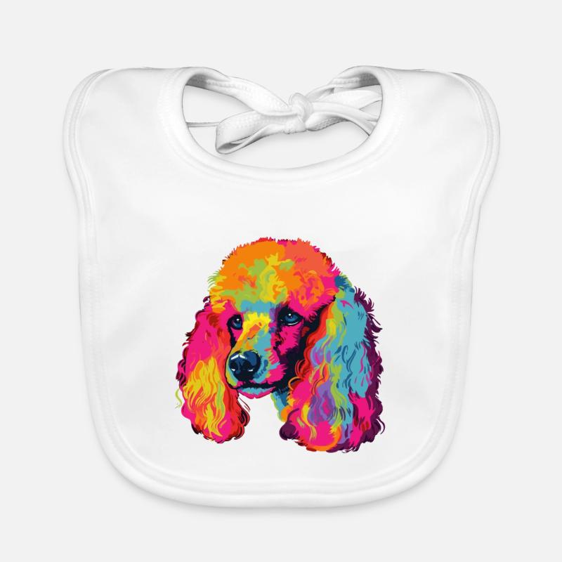 Caniche Chien Coloré Bavoir bio Bébé