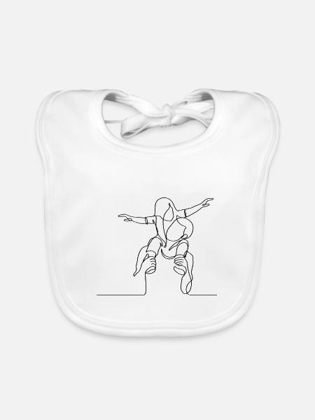 Passendes Vater-Tochter T-Shirt – Familienlook, Ge - Baby Bio-Lätzchen - Weiß - Vorne