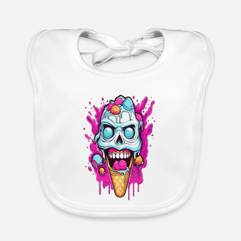 Conception de crème glacée crâne Bavoir bio Bébé