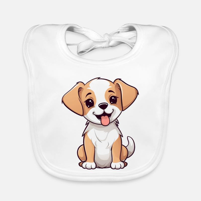 Mignon Petit Chien Chiot Enfant Bébé Cadeau Chiens Bavoir bio Bébé