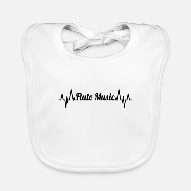Flute Music ECG Pulse Rate Organic Baby Bibs