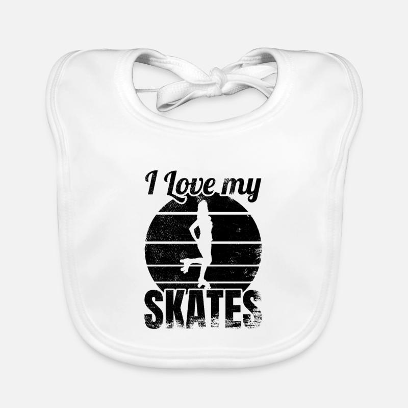 I love my roller skates Organic Baby Bibs