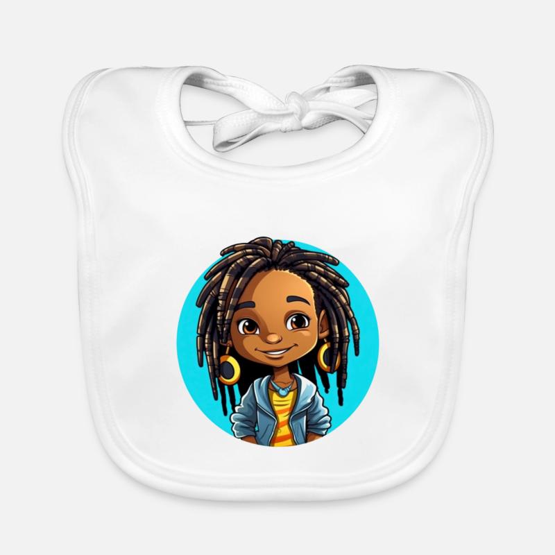 Lebensfrohe Dreadlocks Illustration Baby Bio-Lätzchen