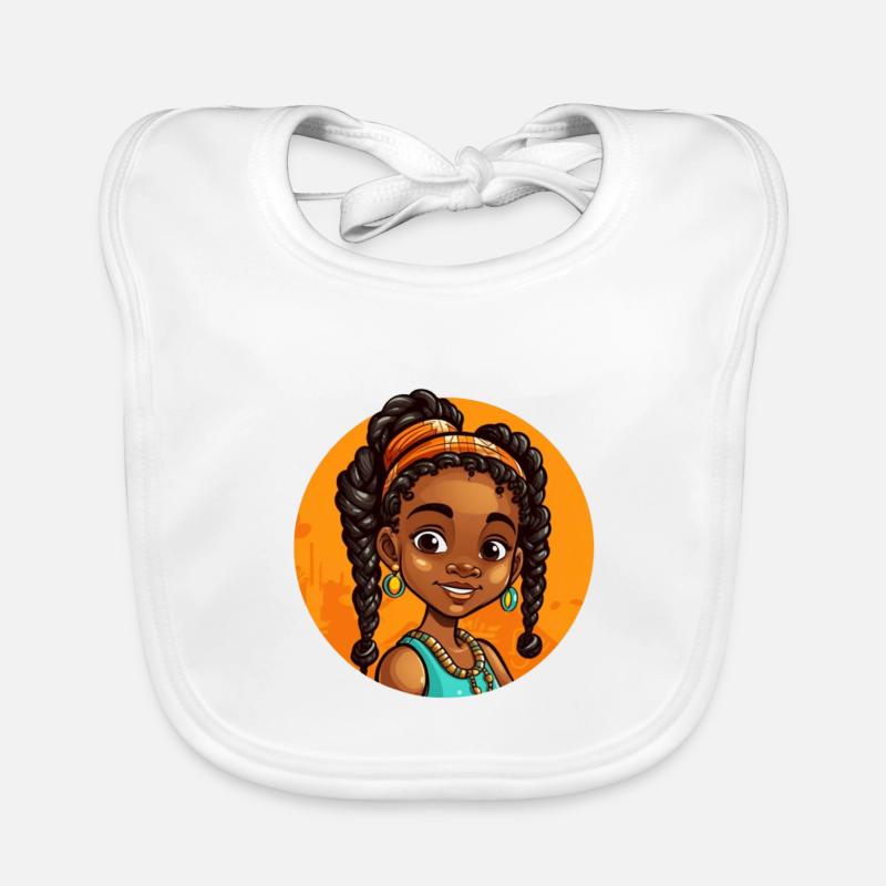 Elegant Afro-Heldinische Illustration Baby Bio-Lätzchen