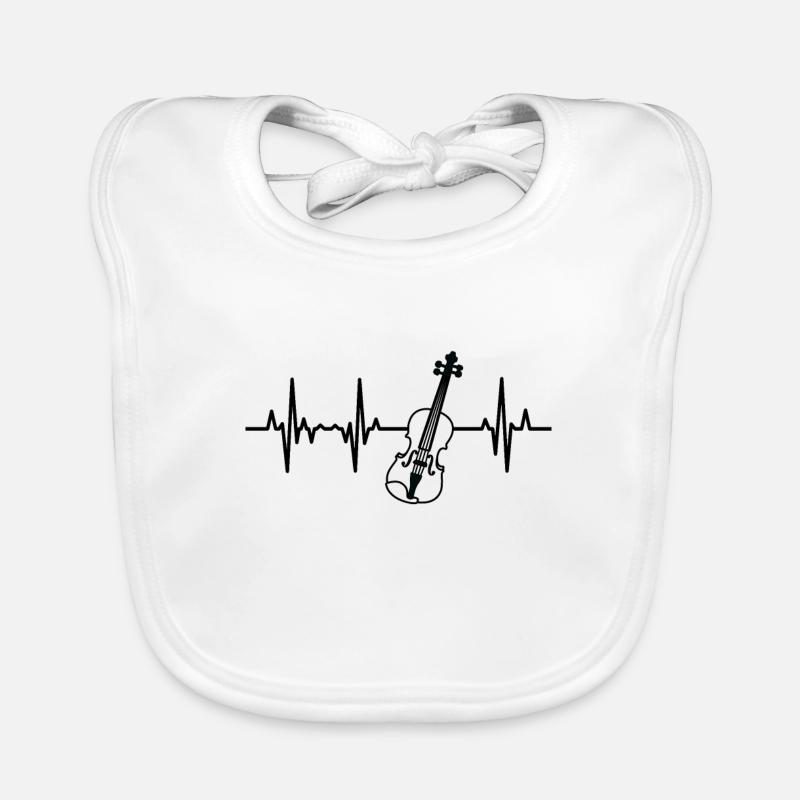 Violon ECG Palpitations cardiaques Bavoir bio Bébé