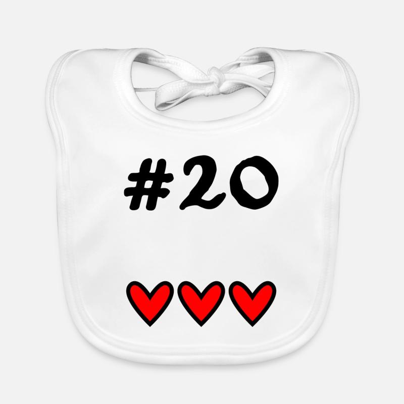 20. 20 ANS. 20e ANNIVERSAIRE. ANNIVERSAIRE 20 ANS. - Bavoir bio Bébé - blanc