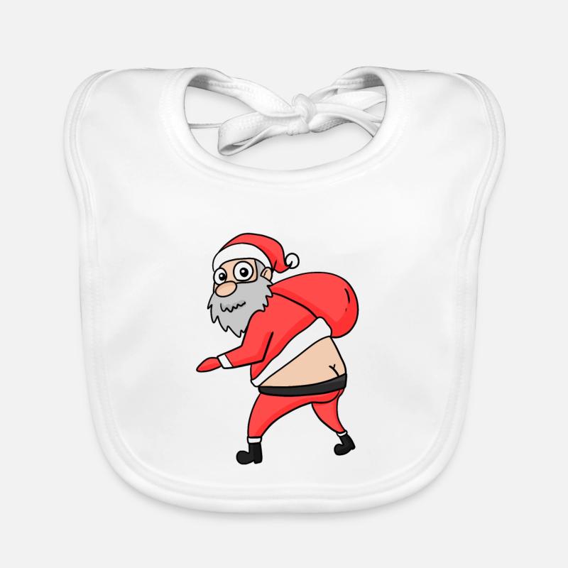 Weihnachtsmann Hintern Lustig Baby Bio-Lätzchen