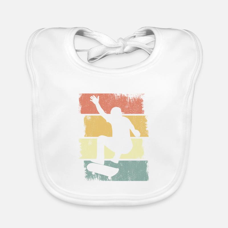Skateboard boy drawing Organic Baby Bibs