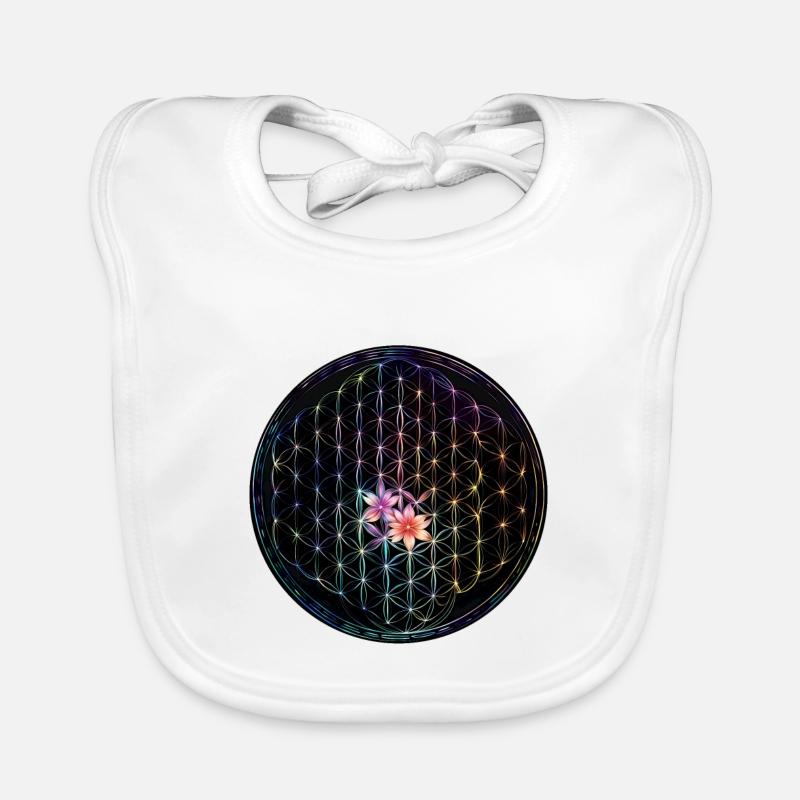 Regenbogen Lebensblume Design Baby Bio-Lätzchen