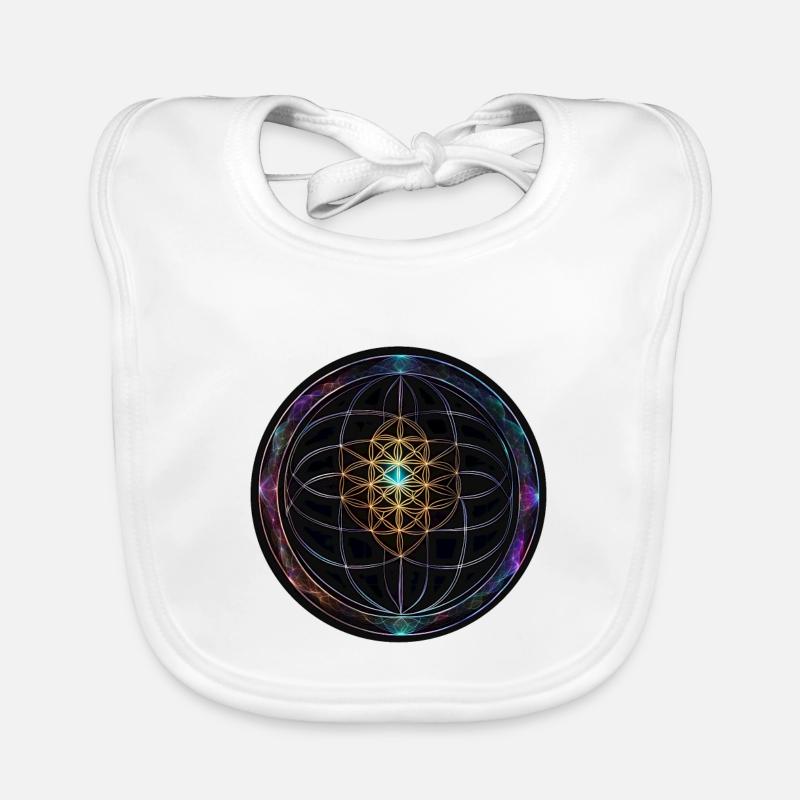 Metatron Scheiben Mandala Glow Baby Bio-Lätzchen