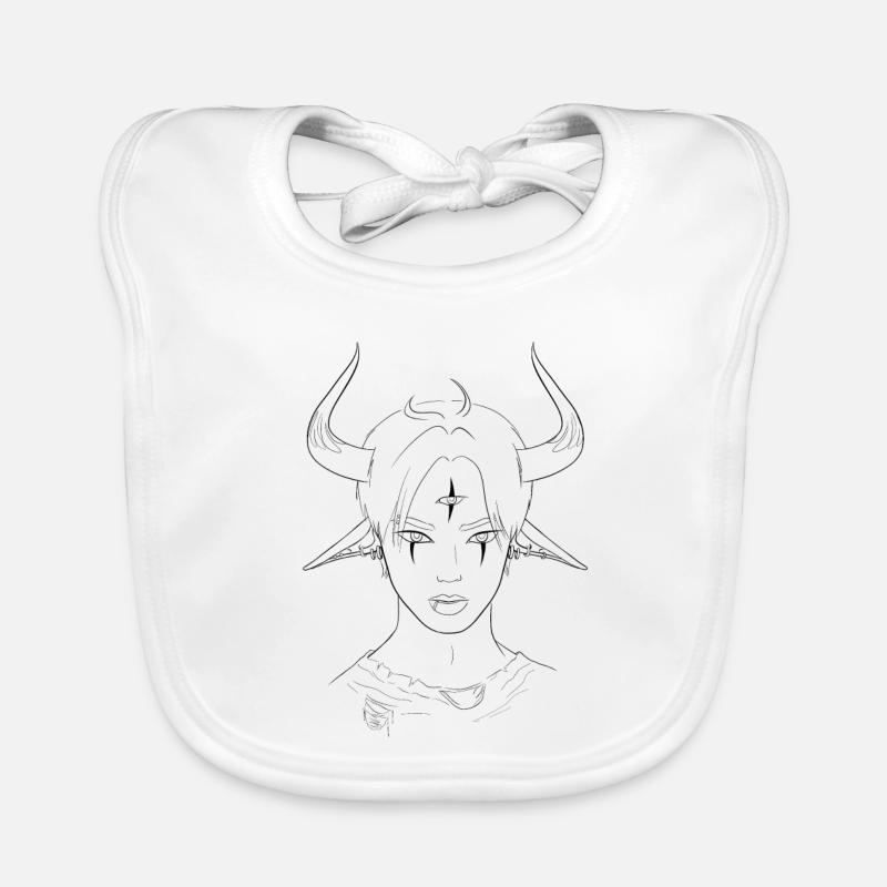 Inccubus Demon | Occult | Devil Horns | Piercing Organic Baby Bibs