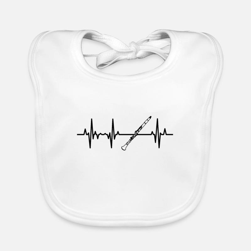 Clarinet Heartbeat ECG Organic Baby Bibs