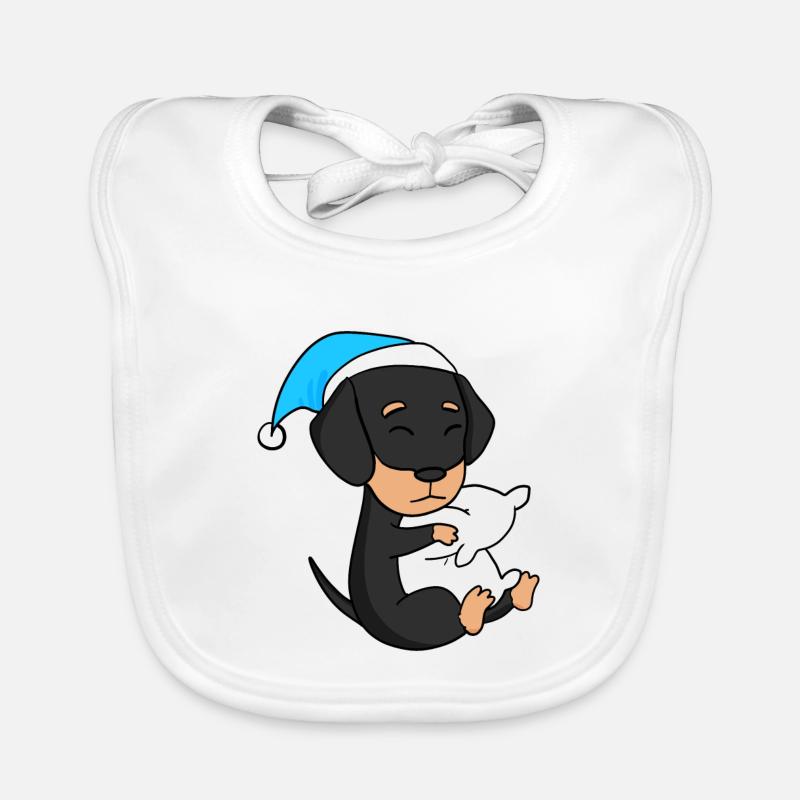 sleeping, tiredness, dog, dog breed, dachshund Organic Baby Bibs