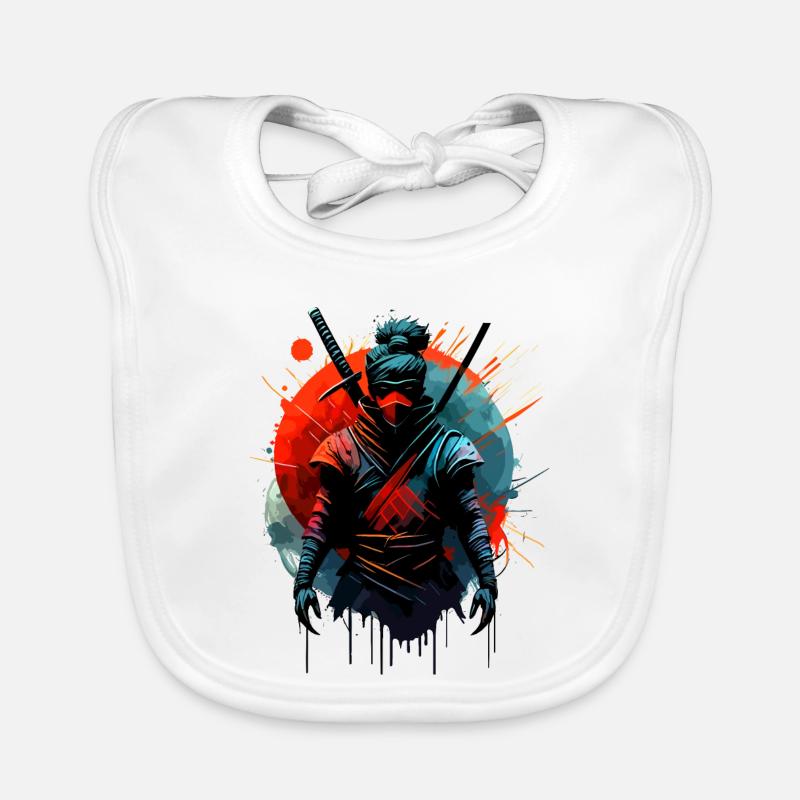 Japanese Samurai Ninja Organic Baby Bibs
