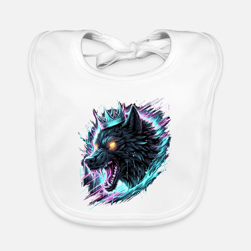 Royal Wolf Synthwave Bavoir bio Bébé