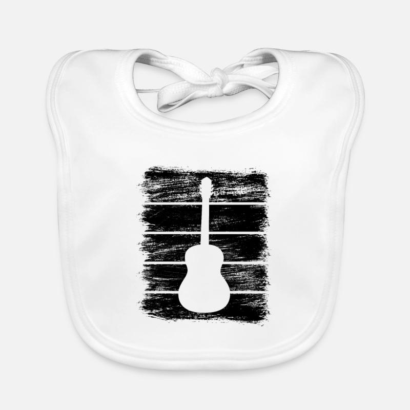 Guitar Sketch Organic Baby Bibs