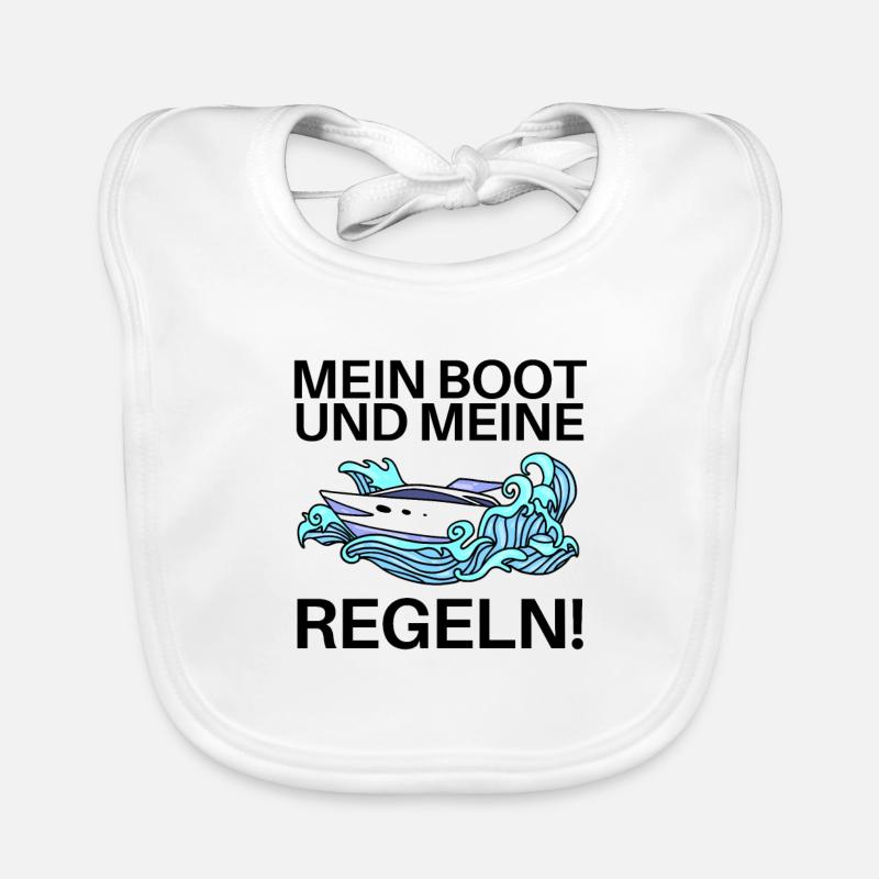 Boote Motorboot Regeln Spruch lustig Baby Bio-Lätzchen