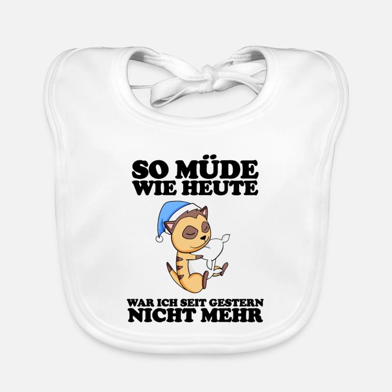 Ausschlafen Müde Spruch lustig Schlafen Baby Bio-Lätzchen
