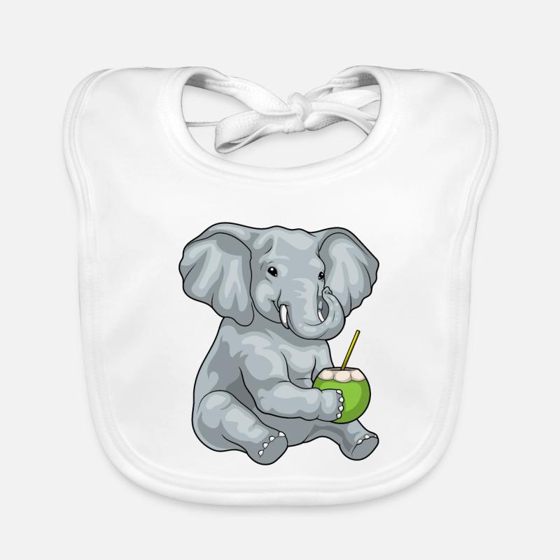 Éléphant Noix de Bavoir bio Bébé