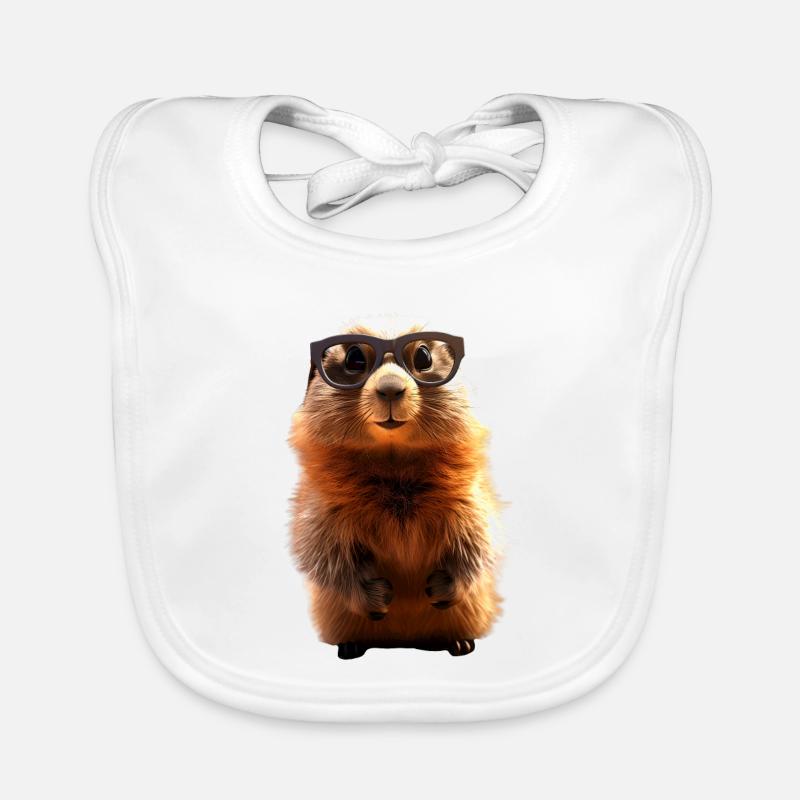 Marmot with sunglasses Rodent Ground Squirrel Organic Baby Bibs