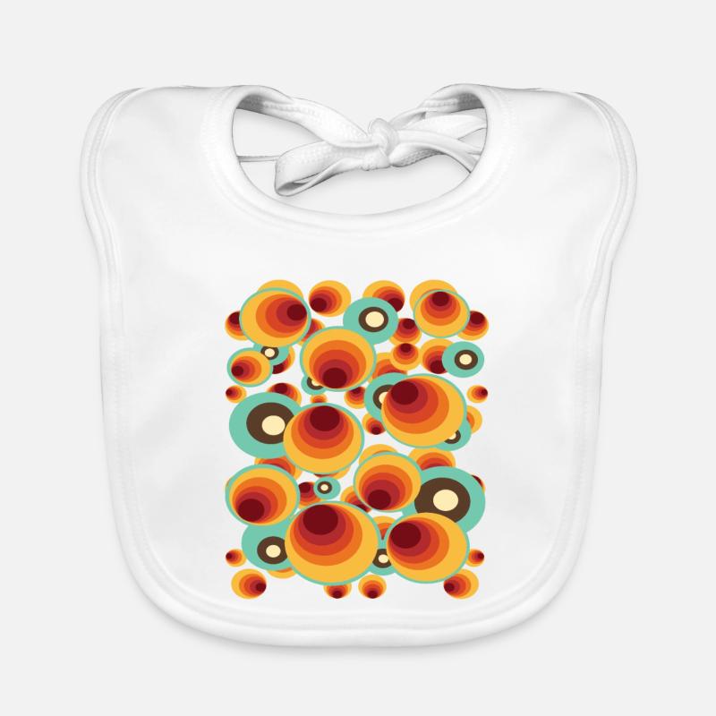 Retro Polka Dots Circle Pattern Organic Baby Bibs