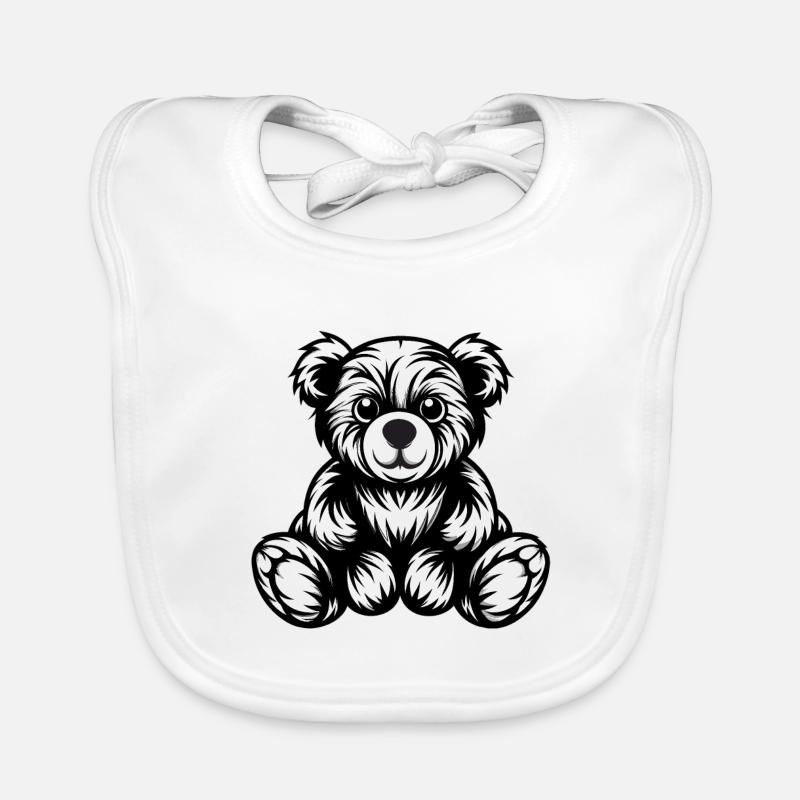 Mignon Monochrome Teddy Bear Design Bavoir bio Bébé